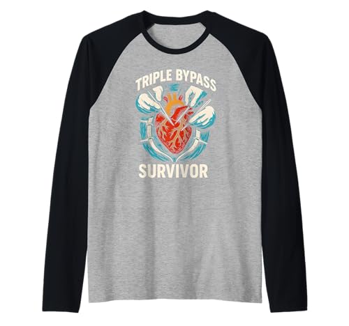 Heart Surgery Patient Triple Bypass Survivor Men Get Well Raglan von Hospital Patient Surgery Recover Doctor Nurse Gear