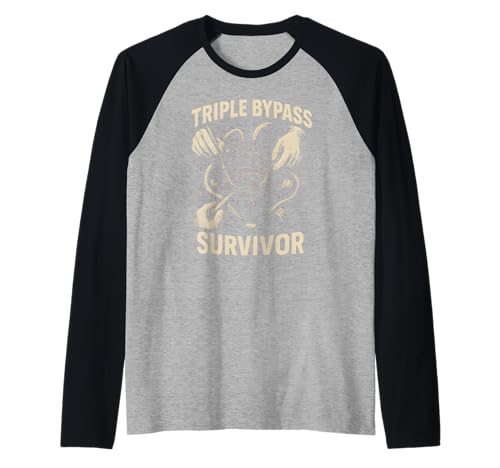 Heart Surgery Patient Triple Bypass Survivor Men Get Well Raglan von Hospital Patient Surgery Recover Doctor Nurse Gear