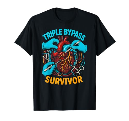 Heart Surgery Patient Triple Bypass Survivor Men Get Well T-Shirt von Hospital Patient Surgery Recover Doctor Nurse Gear