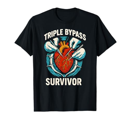 Heart Surgery Patient Triple Bypass Survivor Men Get Well T-Shirt von Hospital Patient Surgery Recover Doctor Nurse Gear