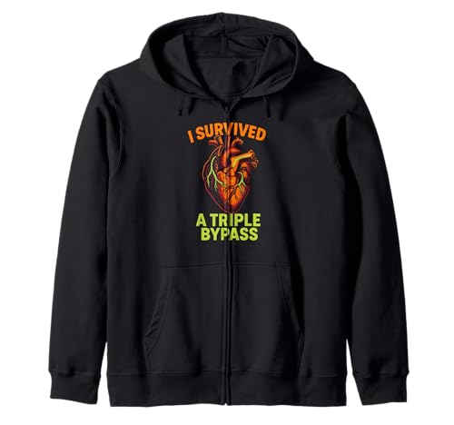 Herzoperation I Survived Triple Bypass Fun Herren Get Well Kapuzenjacke von Hospital Patient Surgery Recover Doctor Nurse Gear