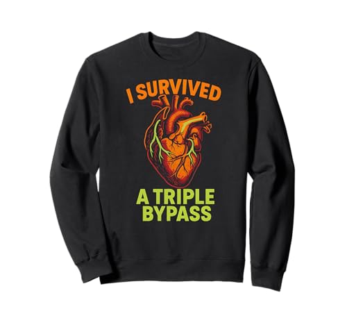 Herzoperation I Survived Triple Bypass Fun Herren Get Well Sweatshirt von Hospital Patient Surgery Recover Doctor Nurse Gear