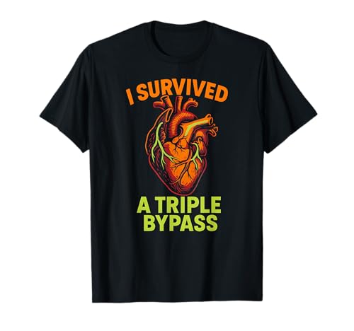 Herzoperation I Survived Triple Bypass Fun Herren Get Well T-Shirt von Hospital Patient Surgery Recover Doctor Nurse Gear