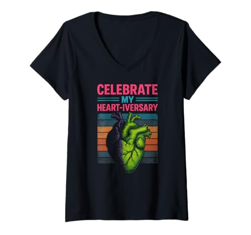 Damen Heart Survivor: Feiere Mein Herzjubiläum — Fun Recovery T-Shirt mit V-Ausschnitt von Hospital Patient Surgery Recover Doctor Nurse Wear