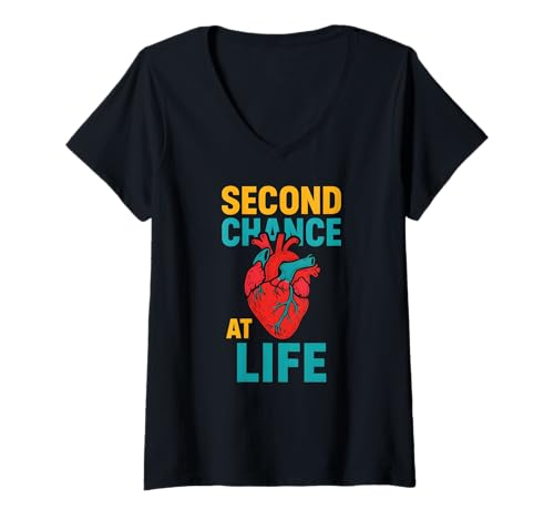 Damen Herzüberlebender zweite Chance bei Life Cool Surgery erholt Sich T-Shirt mit V-Ausschnitt von Hospital Patient Surgery Recover Doctor Nurse Wear