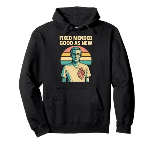 Herzchirurgie Fixed Mended Retro Herren Get Well Pullover Hoodie von Hospital Patient Surgery Recover Doctor Nurse Wear