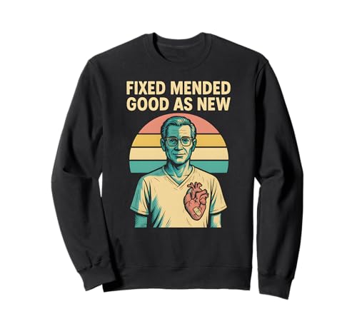 Herzchirurgie Fixed Mended Retro Herren Get Well Sweatshirt von Hospital Patient Surgery Recover Doctor Nurse Wear