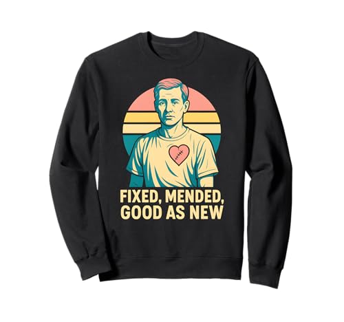 Herzchirurgie Fixed Mended Retro Herren Get Well Sweatshirt von Hospital Patient Surgery Recover Doctor Nurse Wear
