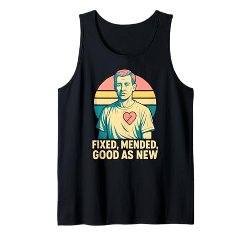 Herzchirurgie Fixed Mended Retro Herren Get Well Tank Top von Hospital Patient Surgery Recover Doctor Nurse Wear