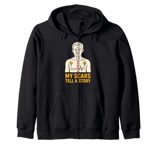 Herzchirurgie-Patient Meine Narben erzählen eine Geschichte Coole Herren Kapuzenjacke von Hospital Patient Surgery Recover Doctor Nurse Wear