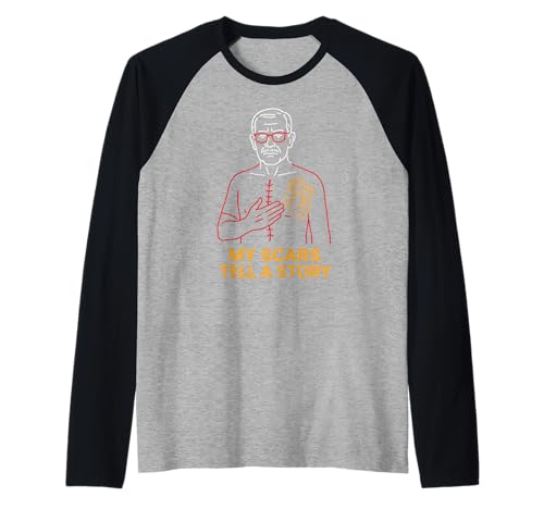 Herzchirurgie-Patient Meine Narben erzählen eine Geschichte Coole Herren Raglan von Hospital Patient Surgery Recover Doctor Nurse Wear