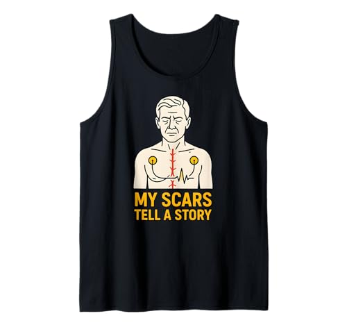 Herzchirurgie-Patient Meine Narben erzählen eine Geschichte Coole Herren Tank Top von Hospital Patient Surgery Recover Doctor Nurse Wear