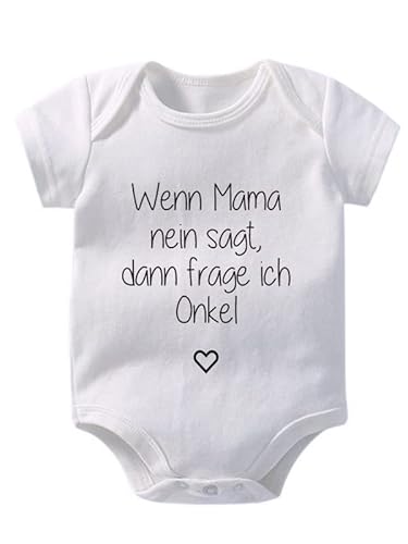 Hospitrix Strampler Überraschung Neugeborene, Baby Body, Strampler, Onesie (Opa & Oma) (Wenn Mama nein sagt, dann frage ich Onkel) von Hospitrix