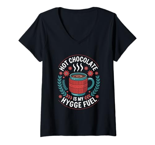 Damen Hygge Heiße Schokolade T-Shirt mit V-Ausschnitt Damen Hygge Heiße Schokolade T-Shirt mit V-Ausschnitt von Hot Cacao Designs