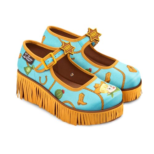 Hot Chocolate Design Chocolaticas Funky Canvas Damen Mary Jane Flache Schuhe, Sheriff, 40 EU von Hot Chocolate Design