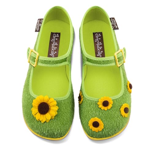 Hot Chocolate Design Chocolaticas Funky Canvas Damen Mary Jane Flache Schuhe, Sunny Fields, 41 EU von Hot Chocolate Design