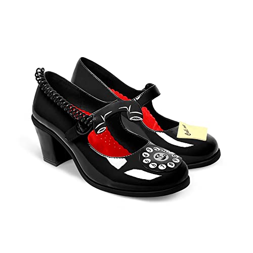 Hot Chocolate Design Chocolaticas Mid Heels Damen Mary Jane Pumps, Call Me in Schwarz, 39 EU von Hot Chocolate Design