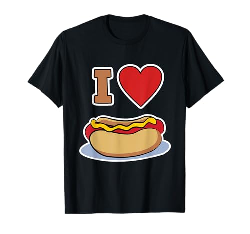 Hot Dog Design für Männer und Frauen – I Love Hot Dog T-Shirt Hot Dog Design für Männer und Frauen – I Love Hot Dog T-Shirt von Hot Dog Gift for Men and Women