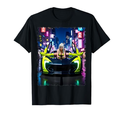 Heißes Mädchen auf T-Shirt für Männer – Sexy Frau macht Spalten auf dem Auto T-Shirt von Hot Girl on T-shirt for Men by NSPART
