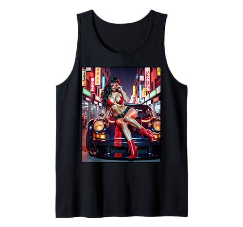 Hot Girl auf T-Shirt für Herren - Sexy Model & Exotic Car Tank Top von Hot Girl on T-shirt for Men by NSPART