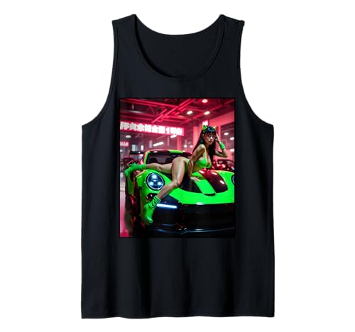 Hot Girl auf T-Shirt für Männer - Sexy asiatisches Mädchen & exotisches Auto Tank Top von Hot Girl on T-shirt for Men by NSPART