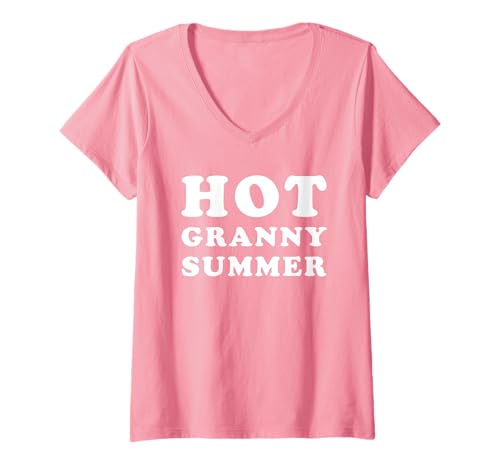 Damen Hot Granny Summer Retro-Design T-Shirt mit V-Ausschnitt Damen Hot Granny Summer Retro-Design T-Shirt mit V-Ausschnitt von Hot Granny Summer retro parody funny design