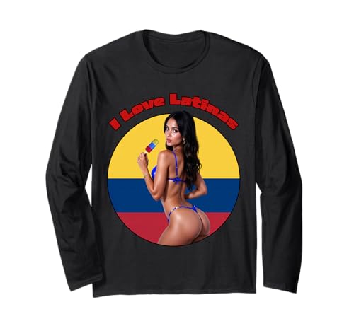 Latina T-Shirt für Herren – I Love Latinas Ver.#1 Langarmshirt von Hot Latina T Shirts for Men & Women by NSPART