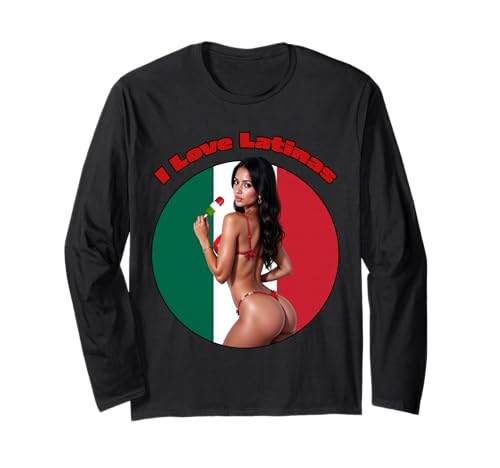 Latina T-Shirt für Herren – I Love Latinas Ver.#2 Langarmshirt von Hot Latina T Shirts for Men & Women by NSPART