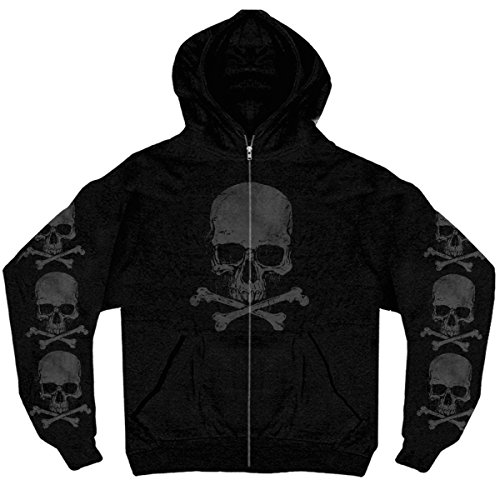 Hot Leathers Herren 25434 GMZ4305 Kapuzenpullover Skull and Crossbones Schwarz, Medium von Hot Leathers