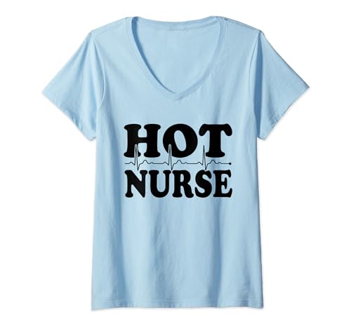Damen Hot Nurse - Lustiges Stillen T-Shirt mit V-Ausschnitt Damen Hot Nurse - Lustiges Stillen T-Shirt mit V-Ausschnitt von Hot Nurse