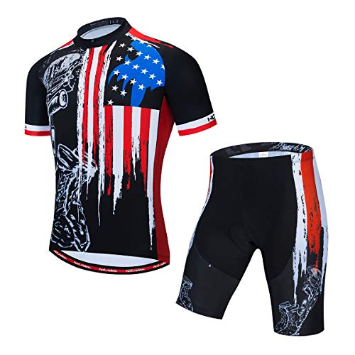 Hot Rides Herren Radtrikot und 3D Gel gepolsterte Shorts und Lätzchen, Ehren Sie die Gefallenen, XX-Large von Hot Rides