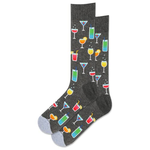 Hot Sox Herren Crew Socken, Summer Cocktails (Charcoal Heather), 37.5-46 EU von Hot Sox