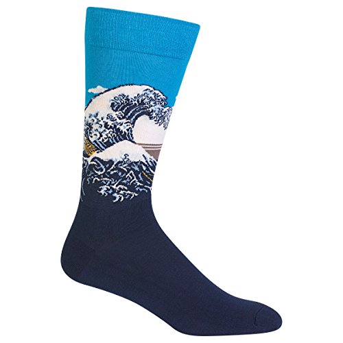 Hot Sox Herren-Socken aus der Künstler-Serie Great Wave, Great Wave (Blau/Marineblau), L von Hot Sox