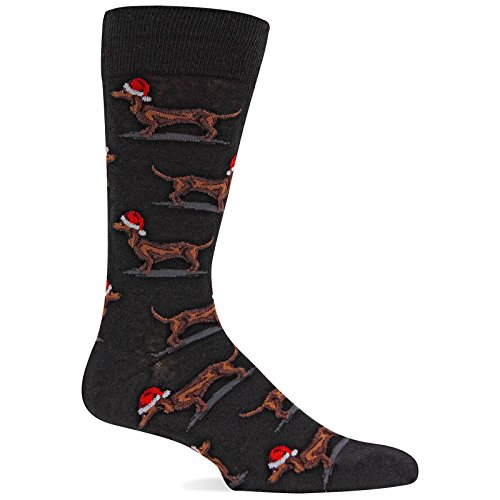 HotSox Herren Weihnachtssocken mit Weihnachtsmann-Motiv, Schwarz, Shoe Size: 6-13 von Hot Sox