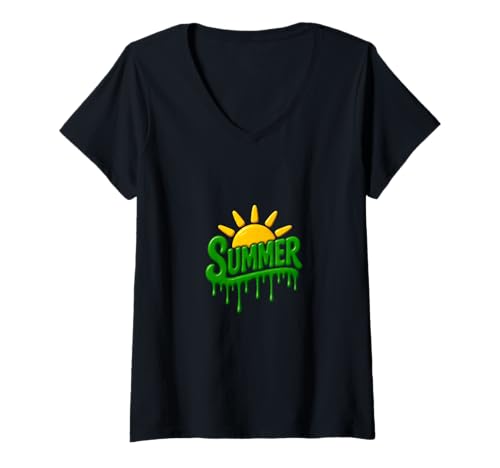 Damen Sommer schmelzend heiß T-Shirt mit V-Ausschnitt Damen Sommer schmelzend heiß T-Shirt mit V-Ausschnitt von Hot Summer Tees