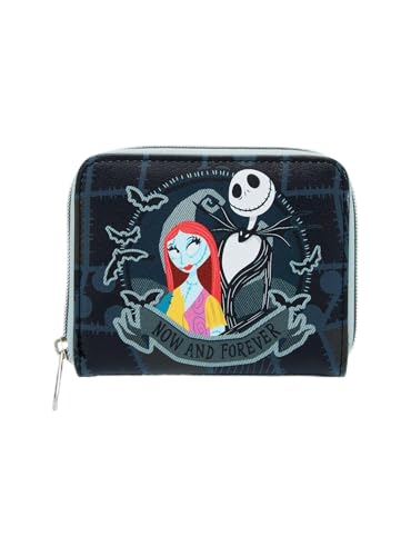 Loungefly The Nightmare Before Christmas Jack & Sally Split Mini-Geldbörse mit Reißverschluss, mehrfarbig, Mehrfarbig/Meereswellen (Ocean Tides), Einheitsgröße von Hot Topic
