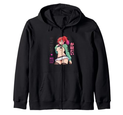 Waifu Sexy Anime Girl Horns Minirock Japanischer Manga-Stil Kapuzenjacke Waifu Sexy Anime Girl Horns Minirock Japanischer Manga-Stil Kapuzenjacke von Hot Waifu Manga Girl Shirts