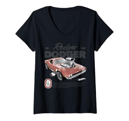 Damen Hot Wheels - Roger Dodger T-Shirt mit V-Ausschnitt Damen Hot Wheels - Roger Dodger T-Shirt mit V-Ausschnitt von Hot Wheels