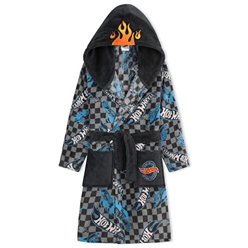 Hot Wheels Bademantel Kinder Jungen Mädchen Morgenmantel Fleece (Grau, 4-5 Jahre) von Hot Wheels