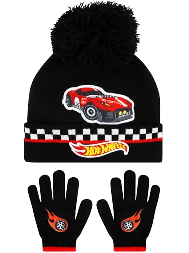 Hot Wheels Handschuhe Und Mütze Set | Winterset Kinder Junge | Mütze Jungen von Hot Wheels