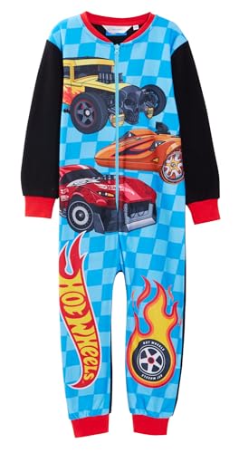 Hot Wheels Jungen-Einteiler Kinder, Fleece-All-in-One-Kinder-Rennwagen-Pyjama, Warmer Schlafanzug von Hot Wheels
