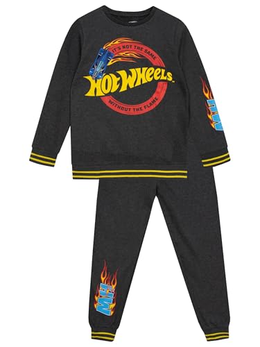 Hot Wheels Sweatshirt Und Jogginghose Set | Set Aus Sweatshirt Und Jogginghose Für Jungen | Kinder Kleidung Für Jungen | Im Alter Von 3 Bis 13 Jahren | Grau 134 von Hot Wheels