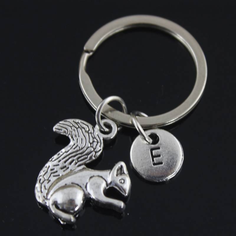 Eichhörnchen-Schlüsselring, Handgestempelter Schlüsselring, Ursprünglicher Schlüsselbund, Eichhörnchen-Schlüsselbund, Eichhörnchen-Geschenke von HotBeads4u