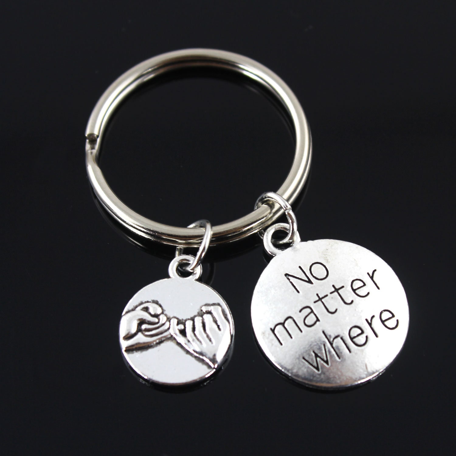 Fernfreund Schlüsselbund, Umzug Geschenke, Egal Wo Fern Silber Schlüsselring, Geschenk Für Sie/Ihn von HotBeads4u