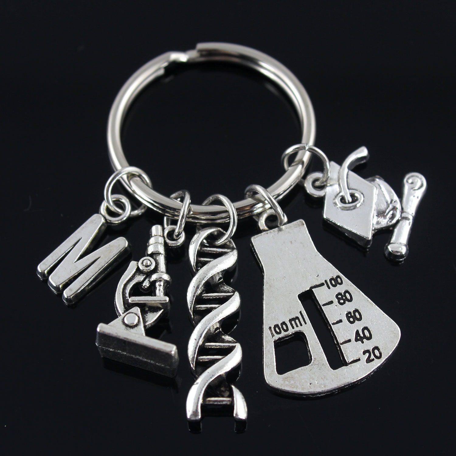 Mikroskop-Schlüsselbund, Dna-Schlüsselbund, Wissenschaft-Schlüsselbund, Dna-Geschenke, Botaniker-Geschenk, Wissenschaftslehrer-Geschenk von HotBeads4u