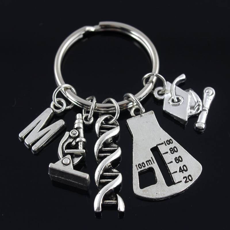 Mikroskop-Schlüsselbund, Dna-Schlüsselbund, Wissenschaft-Schlüsselbund, Dna-Geschenke, Botaniker-Geschenk, Wissenschaftslehrer-Geschenk von HotBeads4u