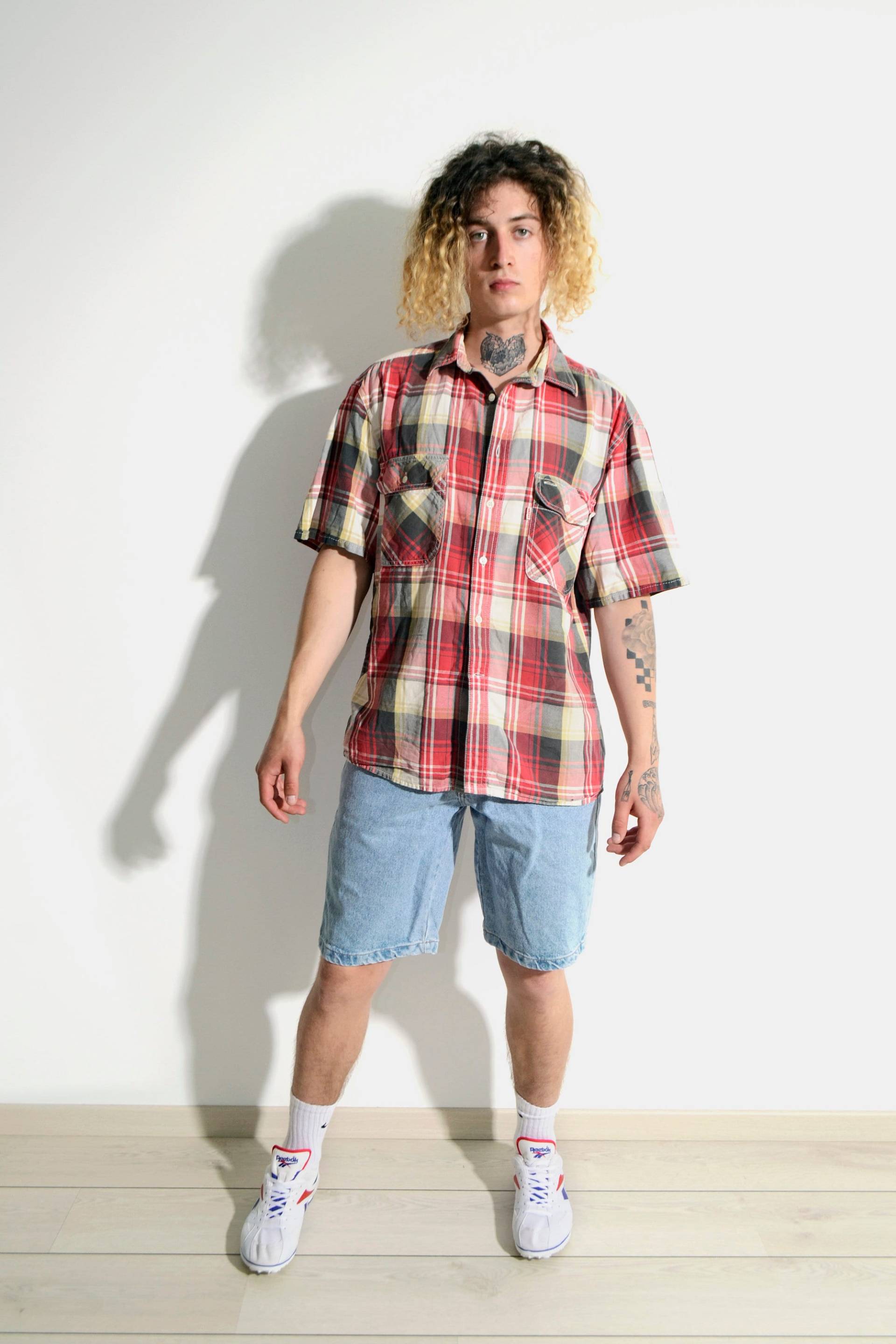 Levis Vintage Sommer Kariertes Hemd Rot Herren | Kurzärmliges, Multi-Boho-Hipster-Hemd Im 90Er-80Er-Jahre-Retro-Sommer-stil Aus Baumwolle Mit von HotMilkVintageCom