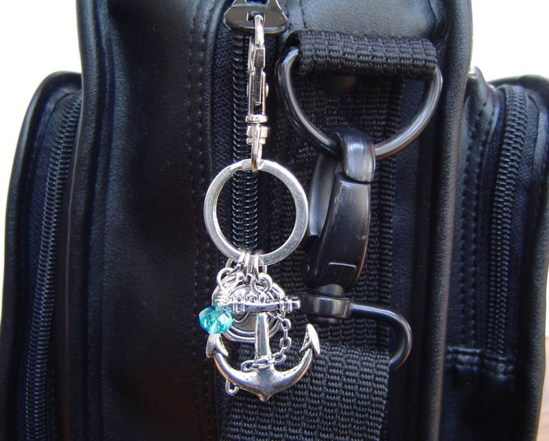 3D Anker Charme Schlüsselanhänger, Personalisierte Antik Silber Wachs Siegel Erste Schlüsselanhänger von HotMixJewelry