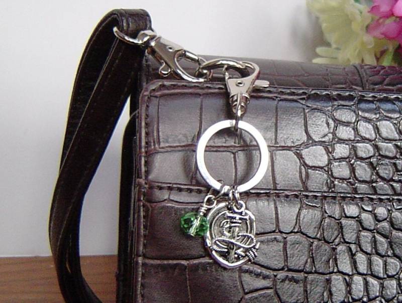 3D Anker Charme Schlüsselanhänger, Personalisierte Antik Silber Wachs Siegel Erste Schlüsselanhänger von HotMixJewelry