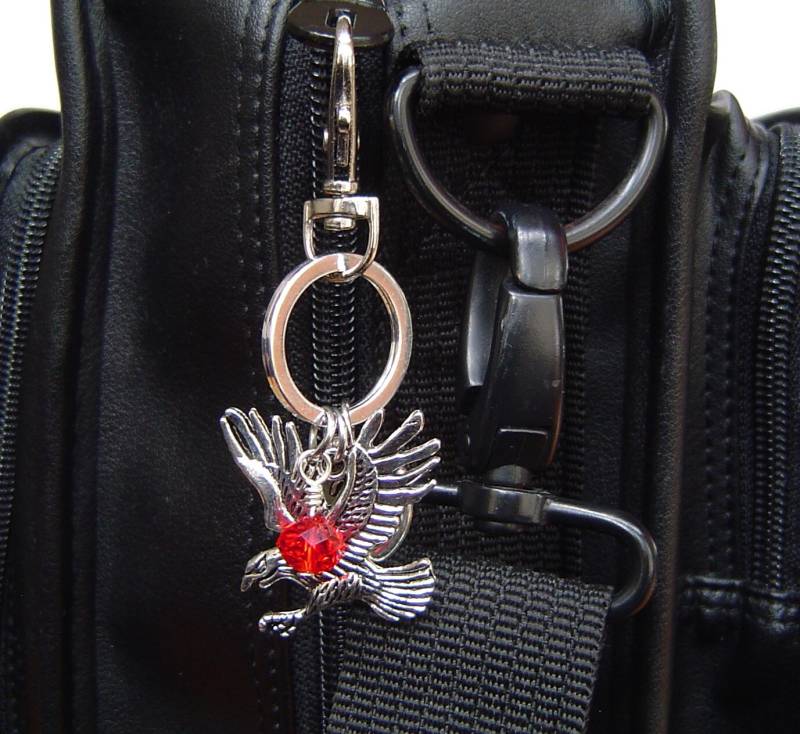 Adler Charm Schlüsselanhänger, Personalisierte Antike Silber Wachs Siegel Initial Und Birthstone Keychain von HotMixJewelry